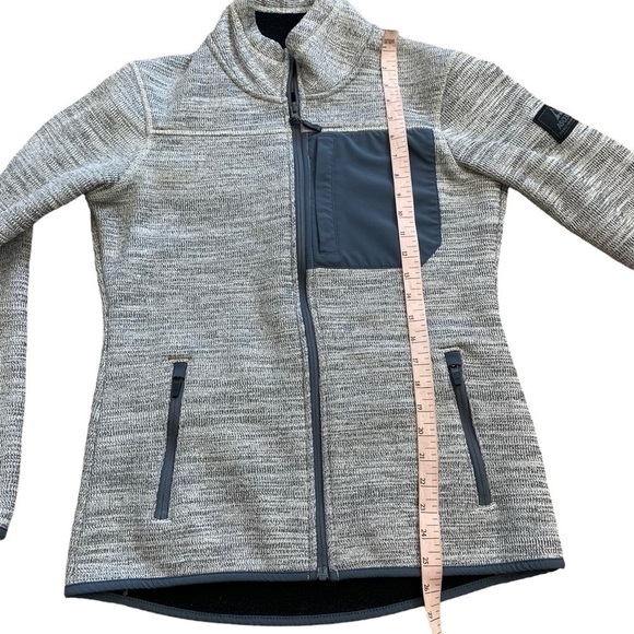 Ascend Fleee Lined Full Zip Gray White Women’s Size Small Fitted Jacket outdoors - Picture 7 of 13
